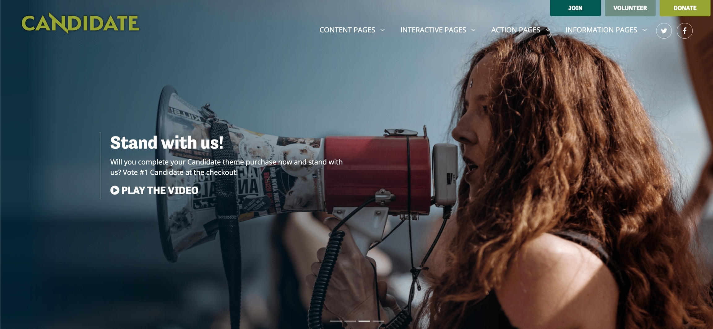 Candidate theme's featured video example