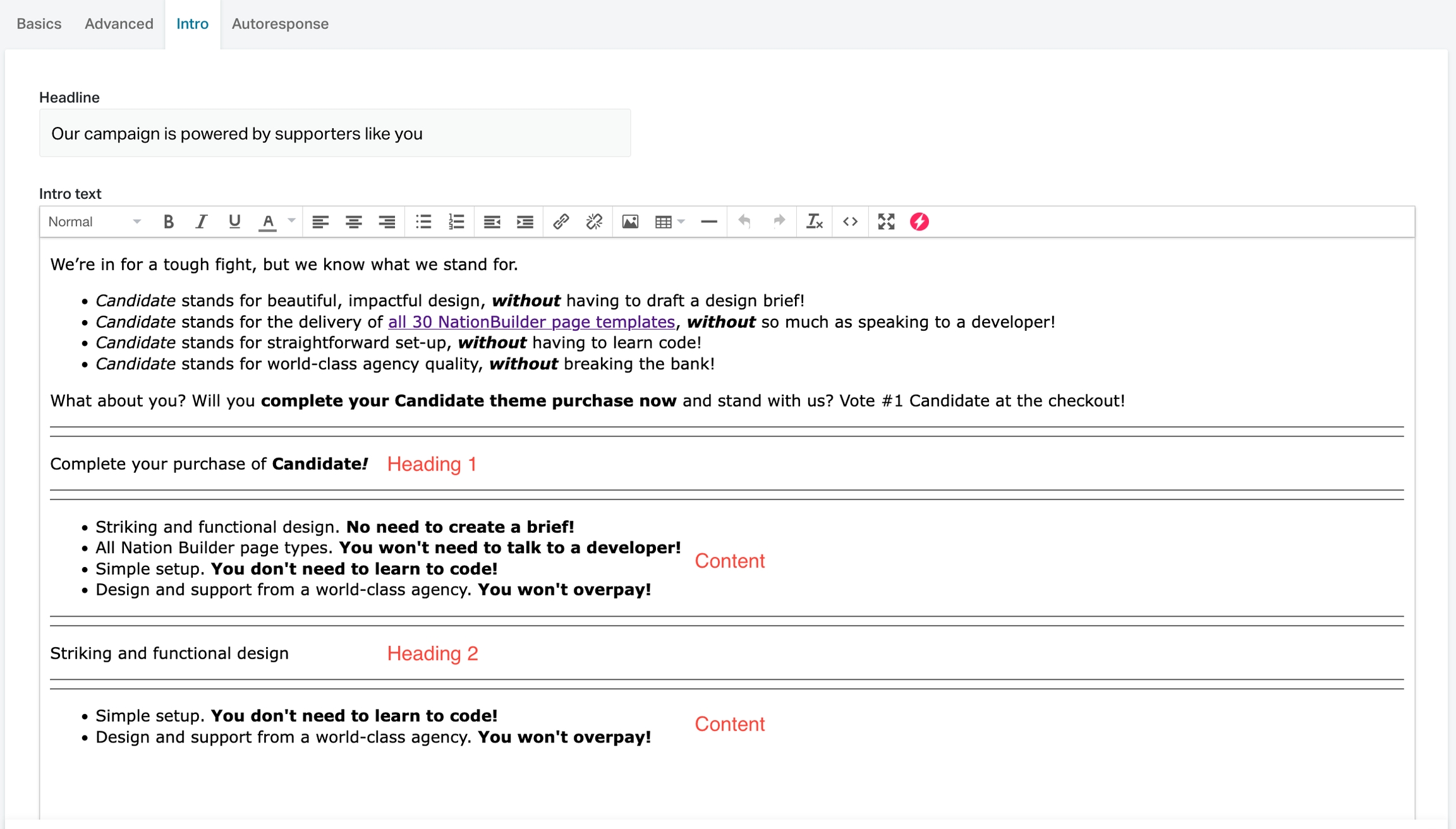 How to add an accordion inside a pages content